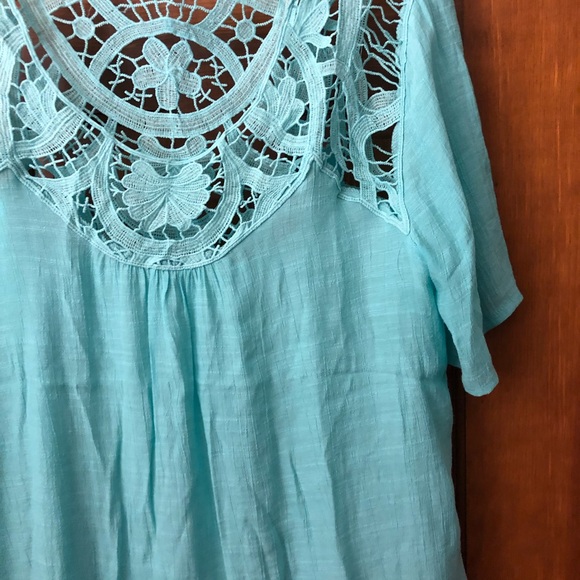 Light Blue Crotchet Blouse - Picture 3 of 7